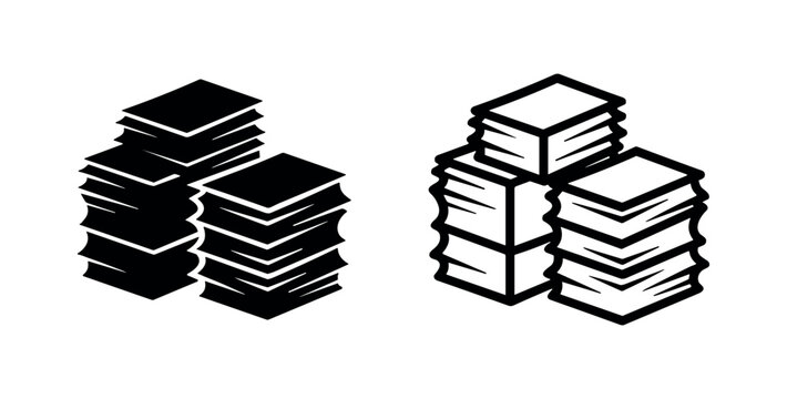 Stack of Papers Icon Set - Documentation and Workload
