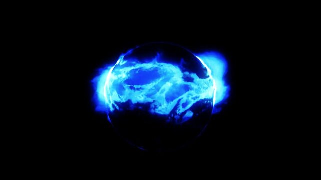 Blue Fire Vortex Loop Effect &ndash; Rotating Flame Spiral Energy Background Animation