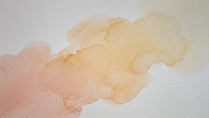 Soft watercolor background featuring gentle hues of pink and orange, blending seamlessly to create a serene and calming effect, ideal for art and design projects. © mocklyn