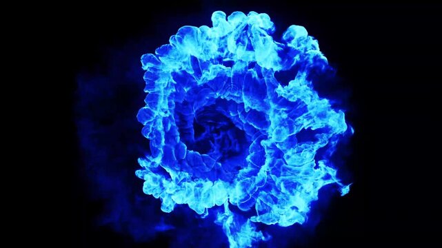 Blue Fire Vortex Loop Effect &ndash; Rotating Flame Spiral Energy Background Animation