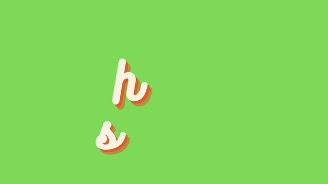 Playful retro-style hello summer script text with bold shadow effect animates on lime green chroma key background. Fresh and vibrant summer season motion graphic.