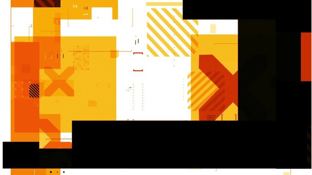 4K Video overlay abstract background animated futuristic HUD basic geometric interface elements with tracking markers data frames and minimal tech graphics