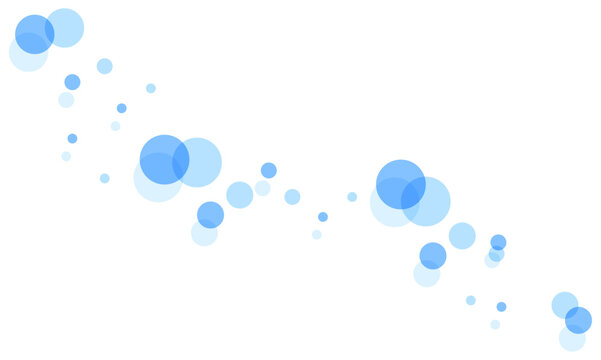 Cute blue bubble or polkadot circle border confetti design vector
