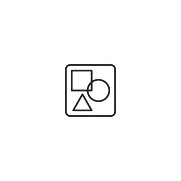 Geometry shape icon outline vector simple sign design element square.