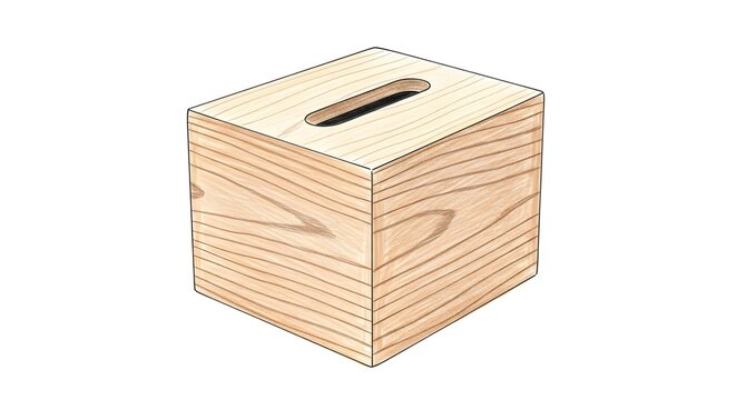 Minimalist wooden tissue box with clean design and natural texture.