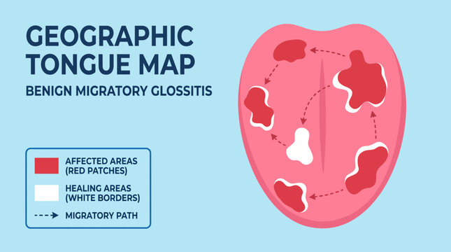 Geographic Tongue Benign Migratory Glossitis Map