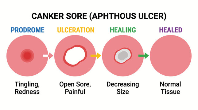 Canker Sore Aphthous Ulcer Stages Diagram