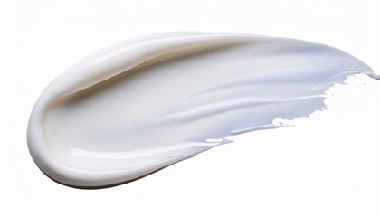Fototapeta premium White Cream Smear Isolated On White Background Beauty Skin Care Product Swipe Swatch