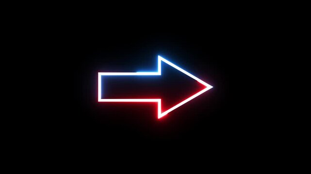 Glowing neon modern arrow icon animation.