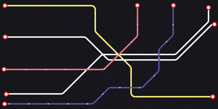 Subway or Metro track map vector design.