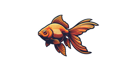 Stylized Goldfish Vector Illustration © AAS CREATIVE