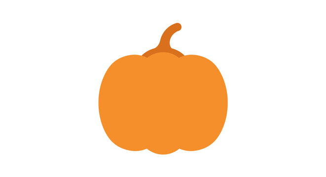 Simple orange pumpkin vector icon isolated on white background, autumn squash symbol for halloween and thanksgiving design