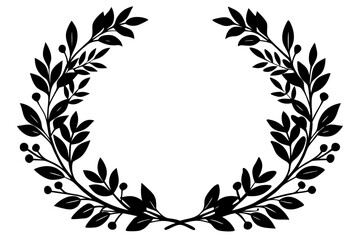 wreaths and branches with leaves black silhouette vector  © Silhouette Studio