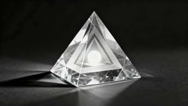 Crystal pyramid with inner light