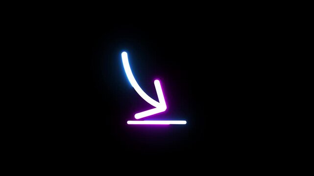 Glowing neon modern arrow icon animation.