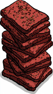 Stack of raw beef steaks with seasoning on top suiting food preparation and cooking themes
