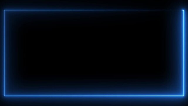 light neon blue color picture frame rectangle.square rectangle picture frame icon animation glowing neon red color border frame display neon box movement screen round shape rotation