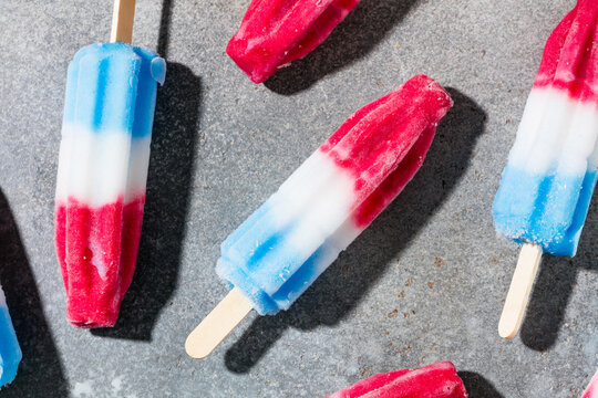 Sweet Frozen Red White and Blue Popsicle