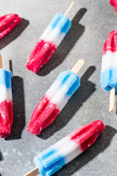 Sweet Frozen Red White and Blue Popsicle