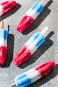 Sweet Frozen Red White and Blue Popsicle