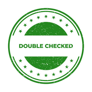 Double checked green circular badge with ticks