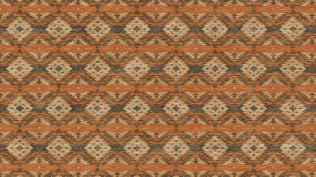 Boho Southwestern Kilim Geometric Repeat Pattern Background