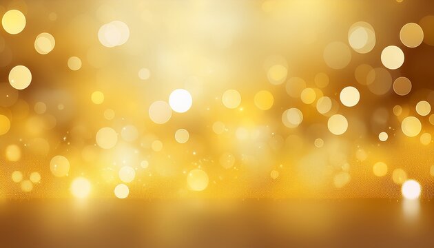 White Bokeh Blur Background Circle Light On Yellow Background Light Gold Sparkle Background