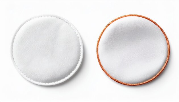 Blank White Round Patch Applique Template Design Element Isolated