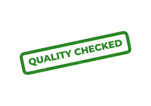 Green quality checked stamp with transparent background