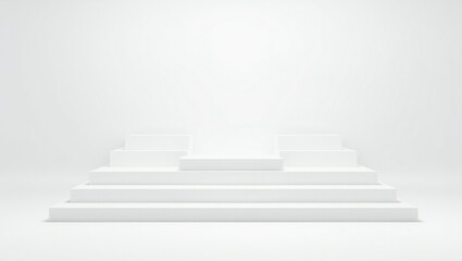 Obraz premium Minimal white podium stairs for product display