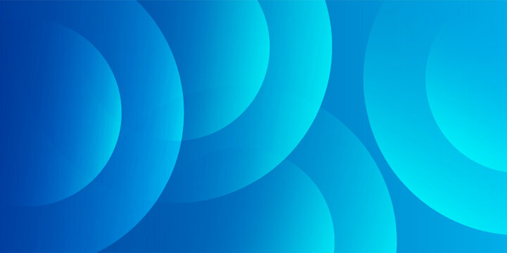 Abstract elegant blue and cyan geometric background vector with overlapping circles and soft gradient shadow effects