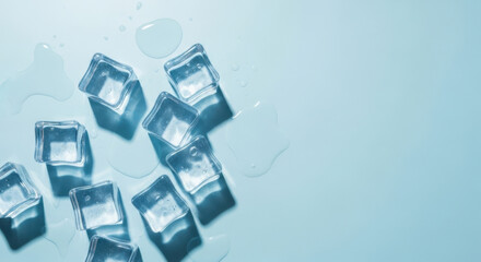 Obraz premium Icy Cubes a Refreshing Image of Frozen Water for Use in Drinks or as a Decorative Element Transparency and Reflective Surface
