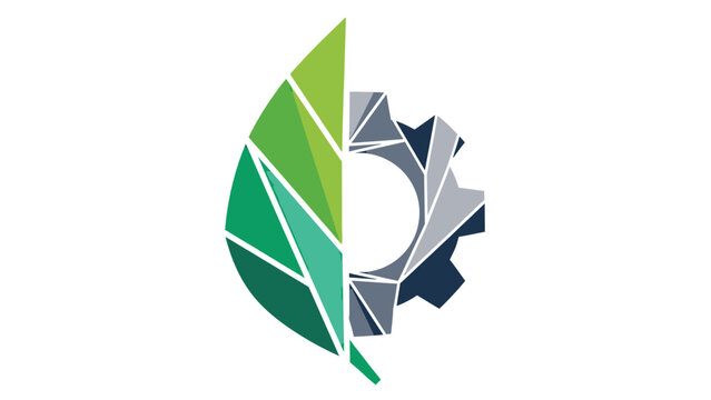 A leaf morphs into a gear, blending nature and industry