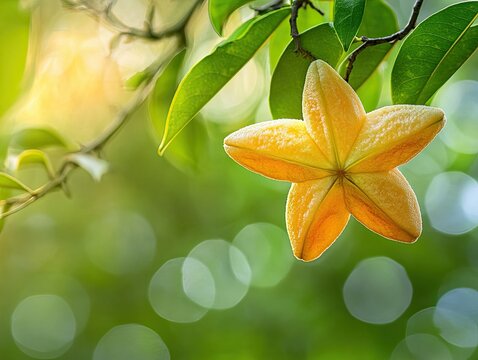 starfruit isolated on spring background