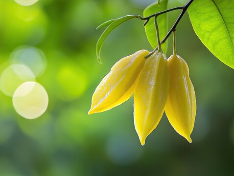 starfruit isolated on spring background