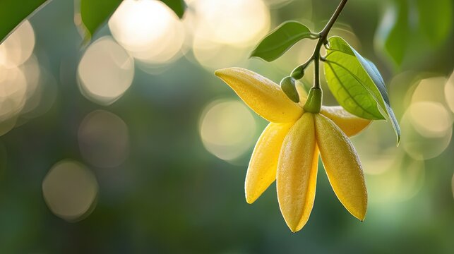 starfruit isolated on spring background