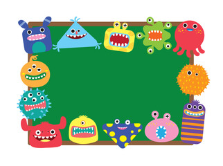 Fototapeta premium monster baby color happy face