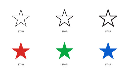 Obraz premium Star Line Icon Set for Rating Systems, Favorite Markers, Achievement Awards, Quality Recognition and User Feedback Outline Vector Collection