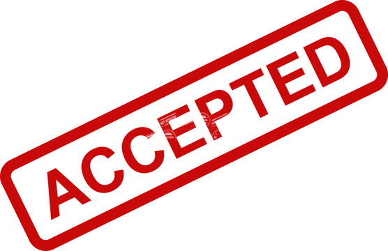 Red accepted stamp with stars border