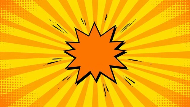 Explosion Burst Comic Style Background with Sunburst Effect