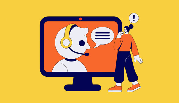 Customer support, chatbot, helpdesk, vector illustration, customer service, tech support