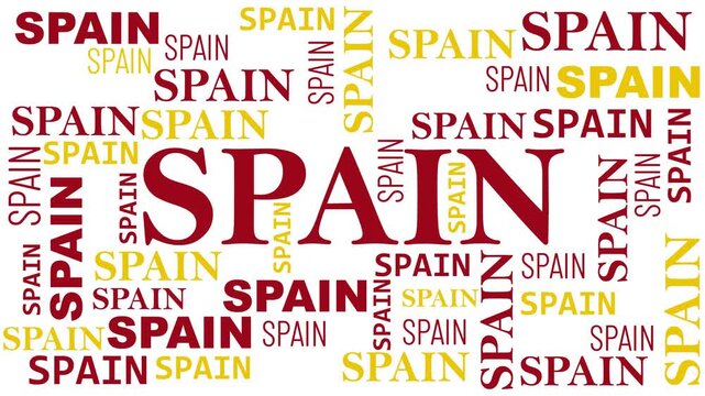Spain word cloud template. Sport concept vector background