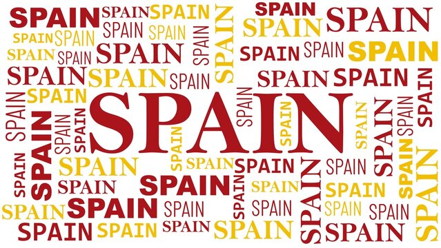 Spain word cloud template. Sport concept vector background