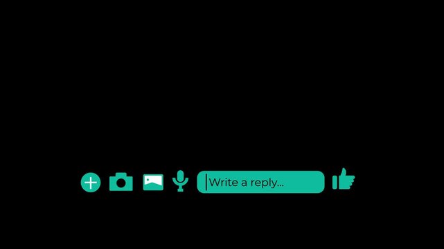 modern social media reply field animation for mobile and web apps.