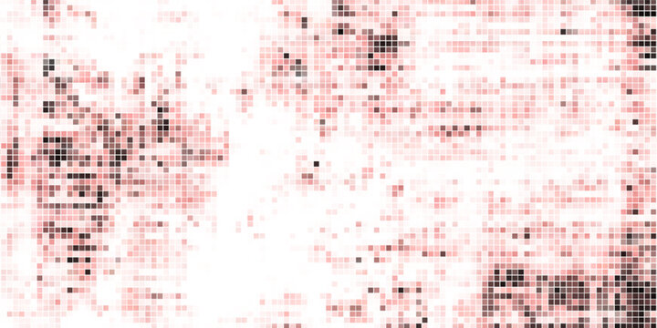 Pink disco ball mosaic background with spotlight. Mirror glitter gradient texture sequin backdrop. Rose gold dance floor with sparkles and shine lights. Glam halftone shimmer wall. Vector illustration