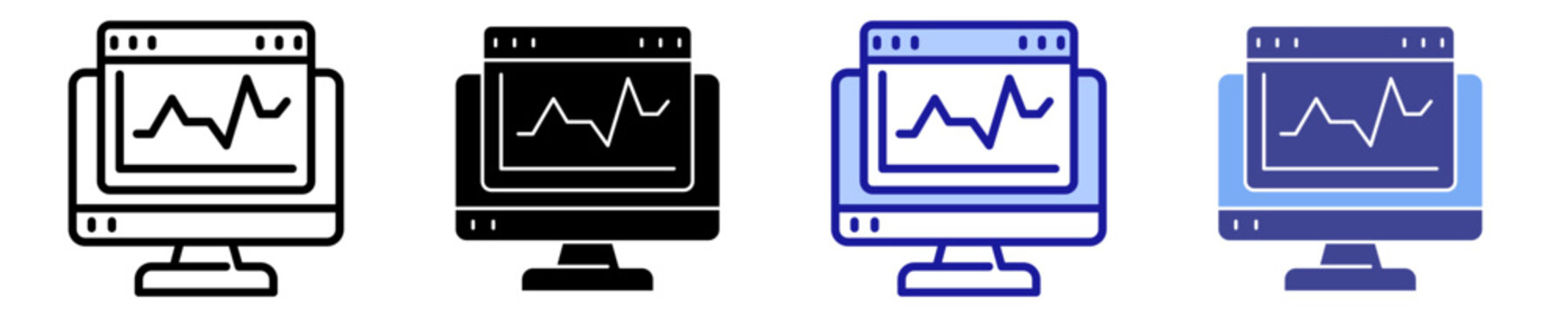 Network Monitor Icon Set Multiple Style Collection