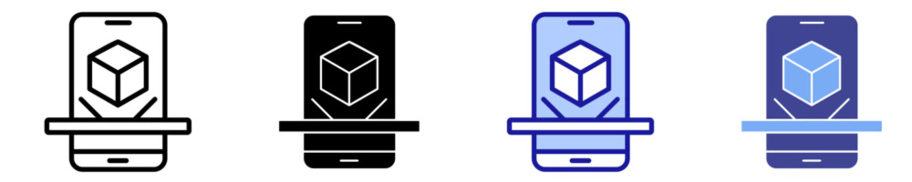 Ar Mobile App Icon Set Multiple Style Collection