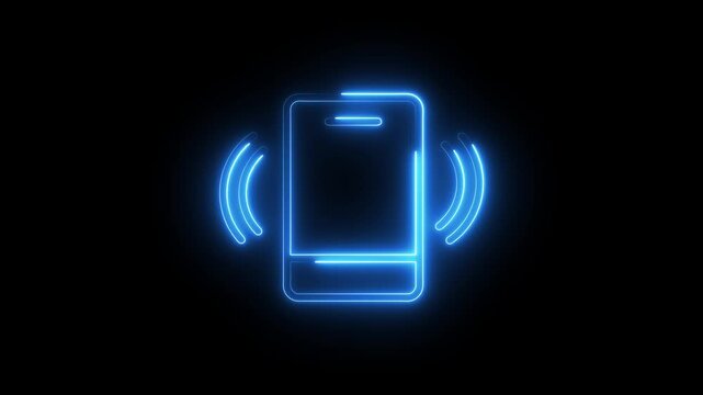 Neon phone call rotate icon animation.