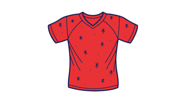 Red T Shirt with Heart Pattern.