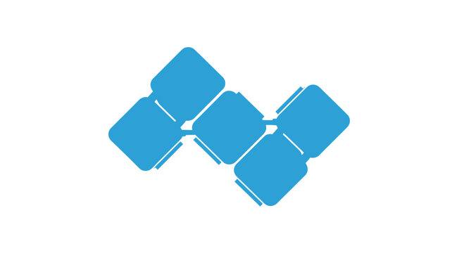 Blue Square Logo Design Element.